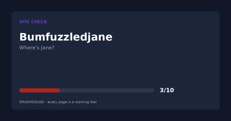 Bumfuzzledjane.com: Site Check - Find the Person First