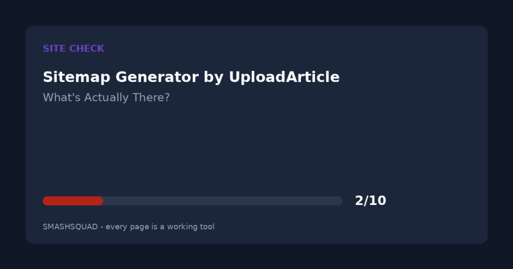 Sitemap Generator by UploadArticle: What's Actually There?
