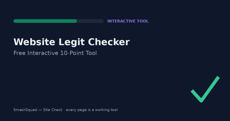 Website Legit Checker — Free Interactive 10-Point Tool
