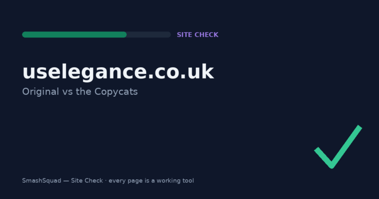 Uselegance.co.uk: The Original vs the Copycats — Site Check