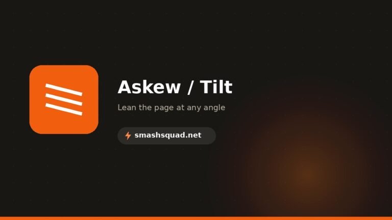Askew tilt tool — lean the page at any angle with a slider
