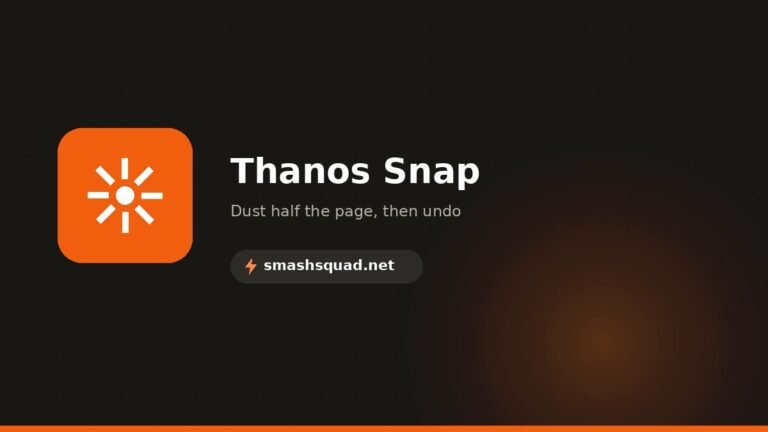Thanos snap effect — disintegrate half the page and undo it
