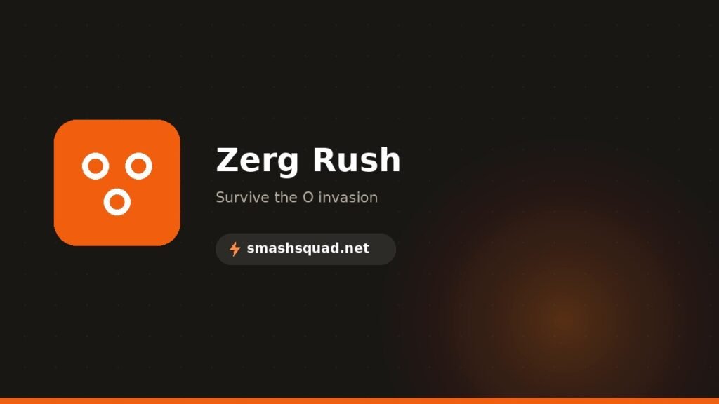 Zerg Rush game — defend the page from falling O invaders